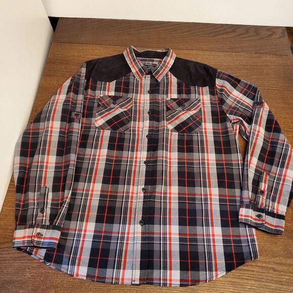 Parish Nation Scully Snap Up Western Plaid 2XL Shirt Canvas, Roll-Tab‎ Sleeves - Picture 11 of 16
